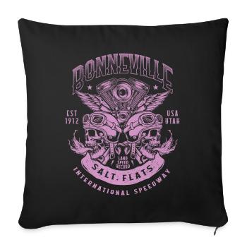 Bonneville Salt Flats Motorcycle Racing Vintage - Sofa pillowcase 17,3'' x 17,3'' (45 x 45 cm) - black - Front