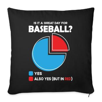 Est-ce un grand jour pour le baseball ? - Housse de coussin décorative 45 x 45 cm - noir - Devant
