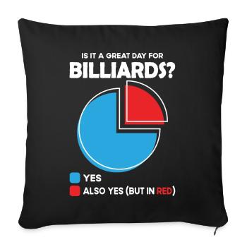 Est-ce un grand jour pour le billard ? - Housse de coussin décorative 45 x 45 cm - noir - Devant