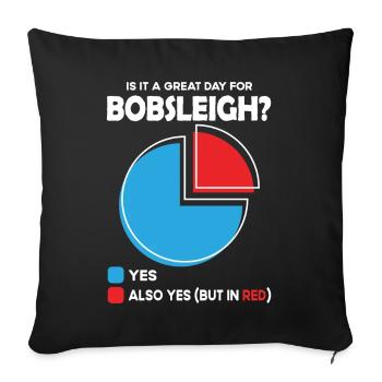 Est-ce un grand jour pour le bobsleigh ? - Housse de coussin décorative 45 x 45 cm - noir - Devant