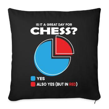 Est-ce un grand jour pour les échecs ? - Housse de coussin décorative 45 x 45 cm - noir - Devant