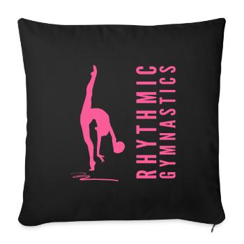 Rhythmic Gymnastics Gymnastics Gymnast with Ball - Sofa pillowcase 17,3'' x 17,3'' (45 x 45 cm) - black - Front