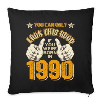 Anniversaire 1990 Né en 1990 Né en 1990 - Housse de coussin décorative 45 x 45 cm - noir - Devant