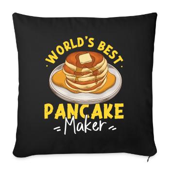 Pancake Lover Kids World's Best - Sofa pillowcase 17,3'' x 17,3'' (45 x 45 cm) - black - Front