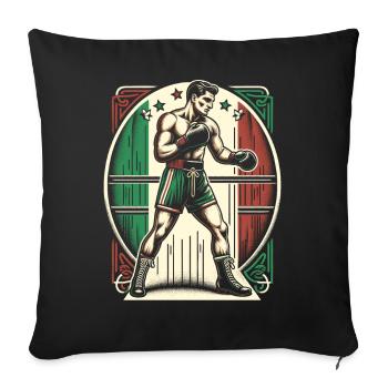 Italian Boxer - Patriotic Boxer Flag - Sofa pillowcase 17,3'' x 17,3'' (45 x 45 cm) - black - Front