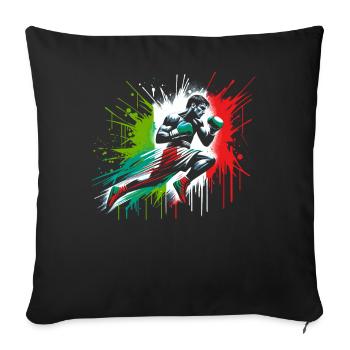 Italian Boxer - Patriotic Boxer Flag - Sofa pillowcase 17,3'' x 17,3'' (45 x 45 cm) - black - Front
