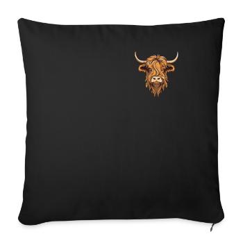Highland bovins Logo emblème Highland vache Highland Highland - Housse de coussin décorative 45 x 45 cm - noir - Devant