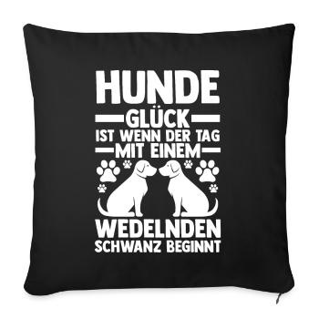 Chien Propriétaire De Chien Propriétaire De Chien Motif Chiens - Housse de coussin décorative 45 x 45 cm - noir - Devant
