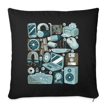 Computer - Sofa pillowcase 17,3'' x 17,3'' (45 x 45 cm) - black - Front