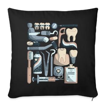 Dentist - Sofa pillowcase 17,3'' x 17,3'' (45 x 45 cm) - black - Front