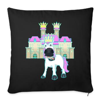 Castle Unicorn King Fairy Tale Kingdom Child Baby - Sofa pillowcase 17,3'' x 17,3'' (45 x 45 cm) - black - Front