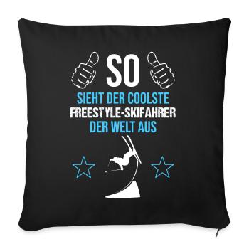 Le ski freestyle pro le plus cool - Housse de coussin décorative 45 x 45 cm - noir - Devant