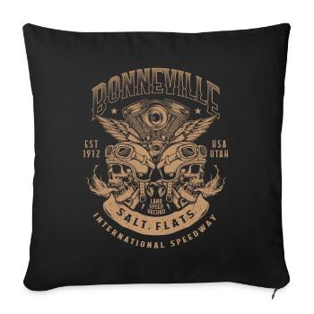 Bonneville Salt Flats Course de moto Vintage - Housse de coussin décorative 45 x 45 cm - noir - Devant
