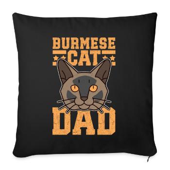 Burmese Dad Burma Cat Burmese Cats Gift - Sofa pillowcase 17,3'' x 17,3'' (45 x 45 cm) - black - Front