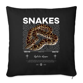 Burmesische Python Moderne Streetwear Reptilienhalterin - Sofakissenbezug 45 x 45 cm - Schwarz - Vorne
