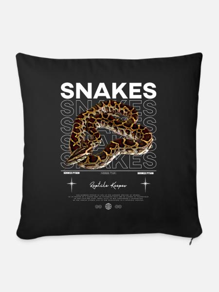 Burmesische Python Moderne Streetwear Reptilienhalterin - Sofakissenbezug 45 x 45 cm - Schwarz