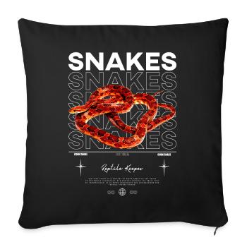 Serpent de maïs moderne Streetwear Reptile gardien - Housse de coussin décorative 45 x 45 cm - noir - Devant