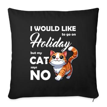 Cat Cat Mom Holiday Pet Cat Love Cute - Sofa pillowcase 17,3'' x 17,3'' (45 x 45 cm) - black - Front