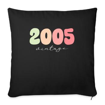 Millésime Millésime 2005 Anniversaire - Housse de coussin décorative 45 x 45 cm - noir - Devant