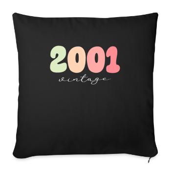 Millésime Millésime 2001 Anniversaire - Housse de coussin décorative 45 x 45 cm - noir - Devant