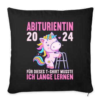Abitur Jeunes Filles Abi Abitur 2024 - Housse de coussin décorative 45 x 45 cm - noir - Devant