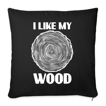 Carpenter Firewood Lumberjack Wood - Sofa pillowcase 17,3'' x 17,3'' (45 x 45 cm) - black - Front