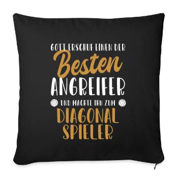 Diagonal Player Best Attacker Volleyball Freak - Sofa pillowcase 17,3'' x 17,3'' (45 x 45 cm) - black - Front