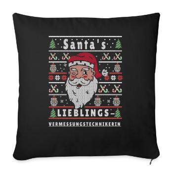 UGLY CHRISTMAS SANTA'S FAVORITE - Sofa pillowcase 17,3'' x 17,3'' (45 x 45 cm) - black - Front