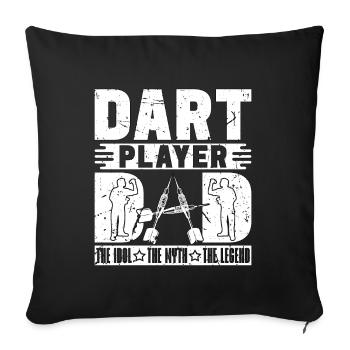 Joueur de fléchettes Papa L’idole Le mythe Le Bullseye - Housse de coussin décorative 45 x 45 cm - noir - Devant