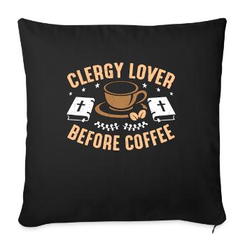 Amoureux du clergé avant le ministère du café Amateur de café - Housse de coussin décorative 45 x 45 cm - noir - Devant