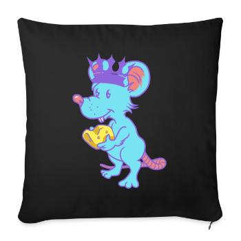 Rodent, Rat, Cheese, King, Mouse, Pets, Child - Sofa pillowcase 17,3'' x 17,3'' (45 x 45 cm) - black - Front