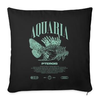 Poisson-lion marin gardien de poisson moderne streetwear - Housse de coussin décorative 45 x 45 cm - noir - Devant