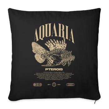 Poisson-lion marin gardien de poisson moderne streetwear - Housse de coussin décorative 45 x 45 cm - noir - Devant