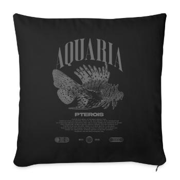 Poisson-lion marin gardien de poisson moderne streetwear - Housse de coussin décorative 45 x 45 cm - noir - Devant