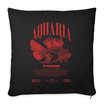 Poisson-lion marin gardien de poisson moderne streetwear - Housse de coussin décorative 45 x 45 cm - noir - Devant