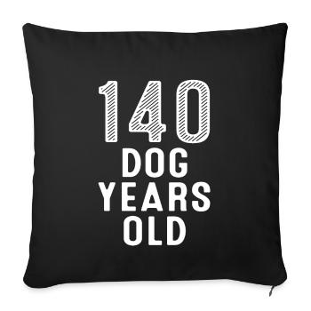 140 Chien Ans 20e Anniversaire - Housse de coussin décorative 45 x 45 cm - noir - Devant