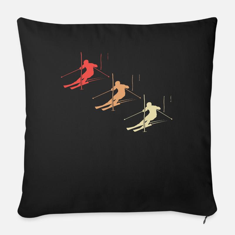 Slalom-Meisterschaft - Sofakissenbezug 45 x 45 cm - Schwarz