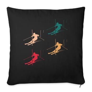 Championnat de slalom - Housse de coussin décorative 45 x 45 cm - noir - Devant