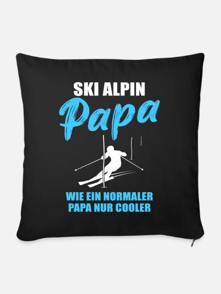 Alpiner Ski-Papa Geschenk - Sofakissenbezug 45 x 45 cm - Schwarz