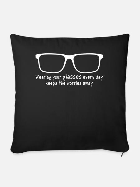 Glasses Opticals Eyeglasses Spectacles - Sofakissenbezug 45 x 45 cm - Schwarz