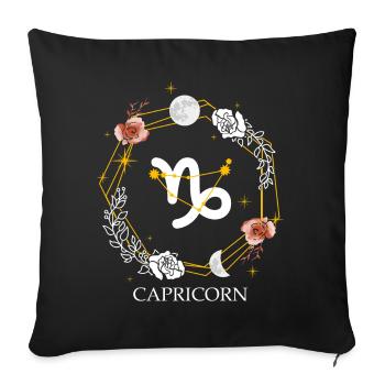 Capricorn Aquarius Constellation Sign Astrology Zo - Sofakissenbezug 45 x 45 cm - Schwarz - Vorne