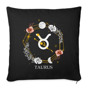 Taurus Astrology Zodiac Sign Horoscope Constellati - Sofakissenbezug 45 x 45 cm - Schwarz - Vorne