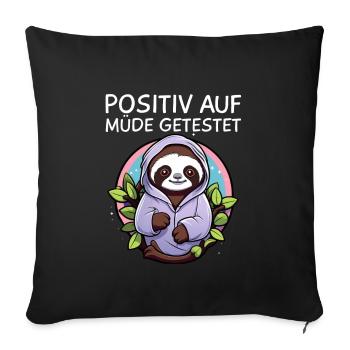 Sloth - Sofa pillowcase 17,3'' x 17,3'' (45 x 45 cm) - black - Front