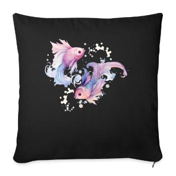 Pisces Zodiac Sign February March Birthday Astrolo - Sofakissenbezug 45 x 45 cm - Schwarz - Vorne