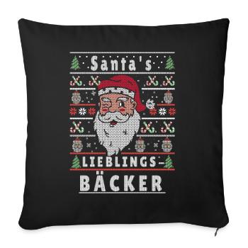Ugly Christmas SANTAS FAVORITE Baker - Sofa pillowcase 17,3'' x 17,3'' (45 x 45 cm) - black - Front