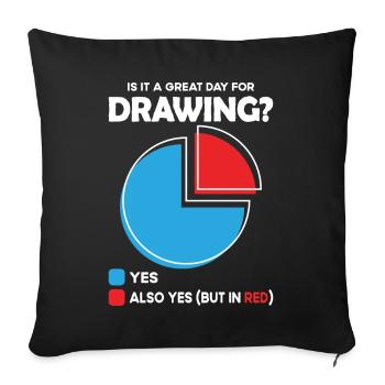 Est-ce un grand jour pour dessiner ? - Housse de coussin décorative 45 x 45 cm - noir - Devant