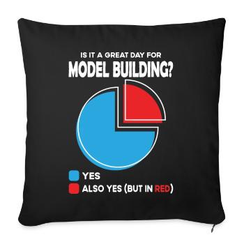 Est-ce un grand jour pour le modélisme ? - Housse de coussin décorative 45 x 45 cm - noir - Devant