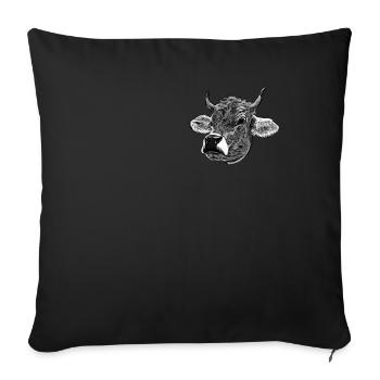 Cow Farm Motif Print - Sofa pillowcase 17,3'' x 17,3'' (45 x 45 cm) - black - Front