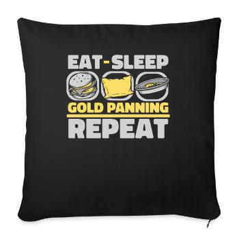 Manger Dormir Or Panoramique Répéter Prospection Mineur - Housse de coussin décorative 45 x 45 cm - noir - Devant