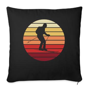 Sunset on Ski Gift - Sofa pillowcase 17,3'' x 17,3'' (45 x 45 cm) - black - Front